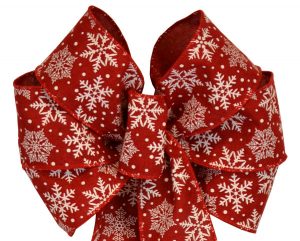 7 Loop #40 Wired Red White Snowflake, 16″ Tails