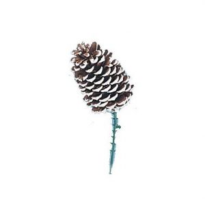 Medium Frosted Pine Cone w/Pick 3.5″
