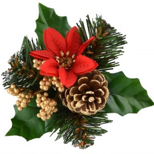 Snowy / Cone / Red Poinsettia / Gold Berry