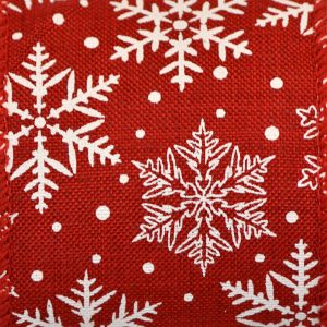 Wired Red/White Snowflake 2 1/2″