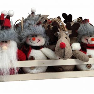 6″ Plush Holiday Ornament in Wooden Crate