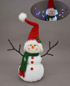 24″ Plush Snowman w/Lights