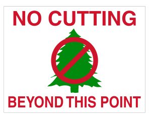 No Cutting Beyond This Point Sign