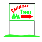 Christmas Trees 2-IN-1 Left/Right Directional Sign