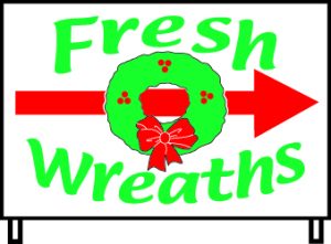 Fresh Wreaths 2-IN-1 Directional Sign