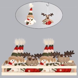 Plush Holiday Ornament in Wooden Crate
