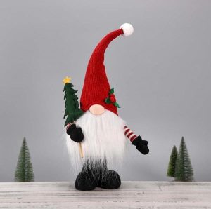 16″ Standing Gnome w/LED Nose & Tree